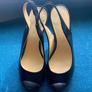 Nine West size 6 1/2 peep toe pumps